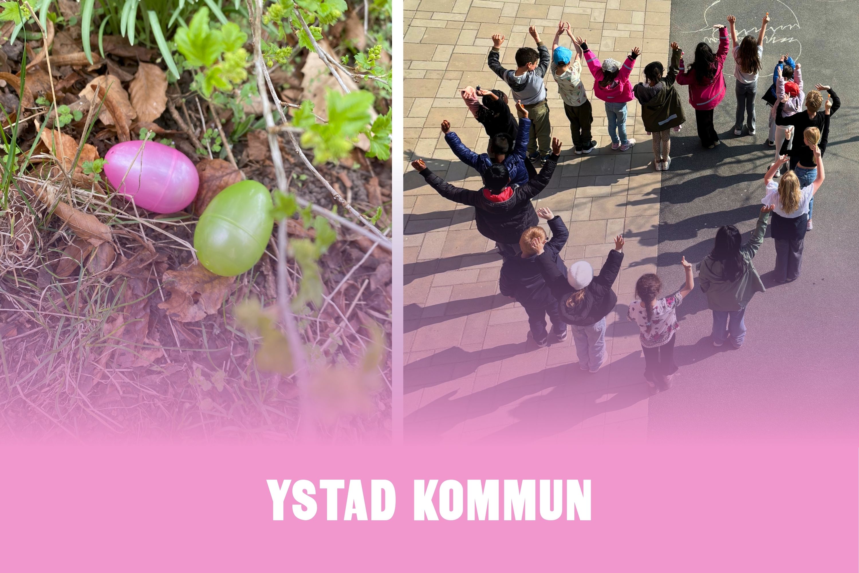 Bildtext: Det blev påsk i plural i Ystad när våra Skol-IF arrangerade äggjakt, pyssel och tematiska lekar.